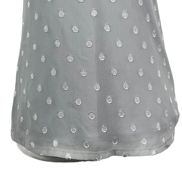 EXPRESS CLASSIC POLKA -DOT SLEEVELESS 1/4 ZIPPER FRONT TOP/BLOUSE - Picture 5 of 14